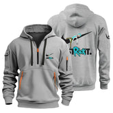 Men's Hoodie Hooded Sweatshirt with Zipper Multi Pocket Pullover Men's Sports and Leisure Jacket